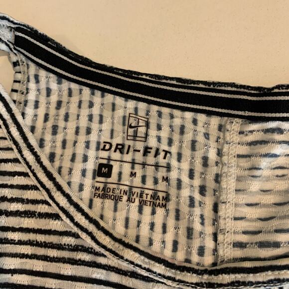 Nike Tank Top Womens M Medium White Black Dri Fit Court Printed Running Athletic - Picture 8 of 12